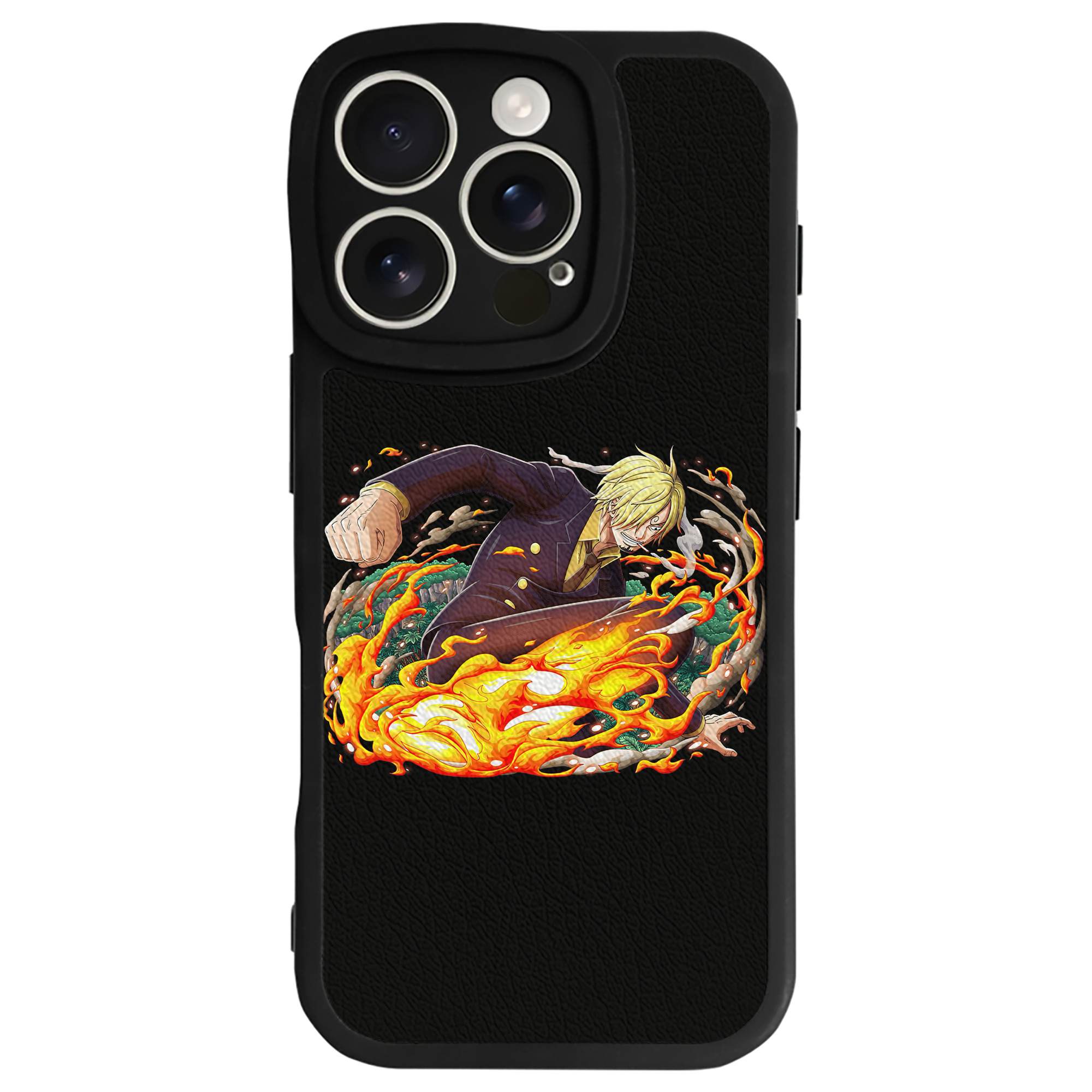 （画像用） ワンピース サンジ ONE PIECE Sanji 【iPhone 16シリーズ対応】シリコンスマホケース（レザー調） 材質：シリコン